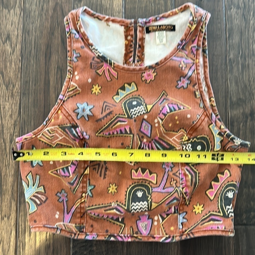 Billabong Designers Closet Women’s Aztec Sleeveless Crop Top Y2K Boho Size S - Picture 4 of 7